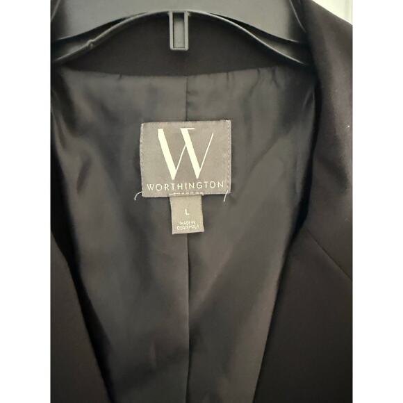 NWT Worthington Black Single Button Relaxed Fit Blazer Jacket Women's Size Large - Picture 3 of 5